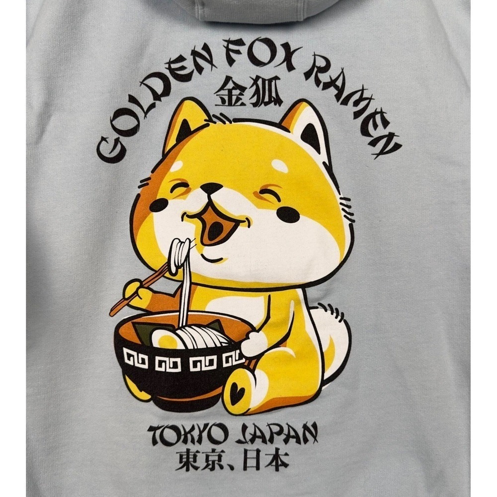 Japanese Ramen Fox Hoodie XL Anime‎ Kawaii Tokyo Graphic Oversized Streetwear